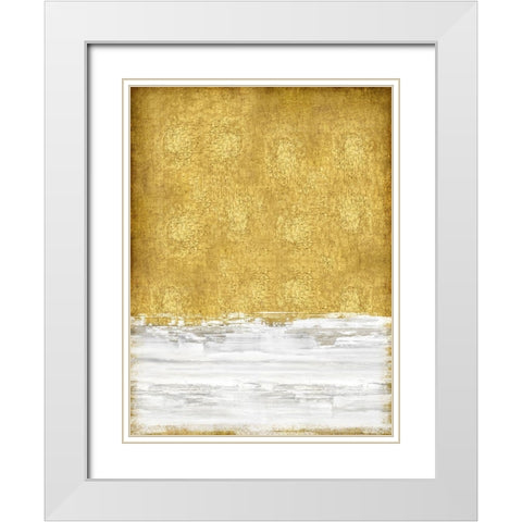 Golden Sky II White Modern Wood Framed Art Print with Double Matting by Gordon, Sofia