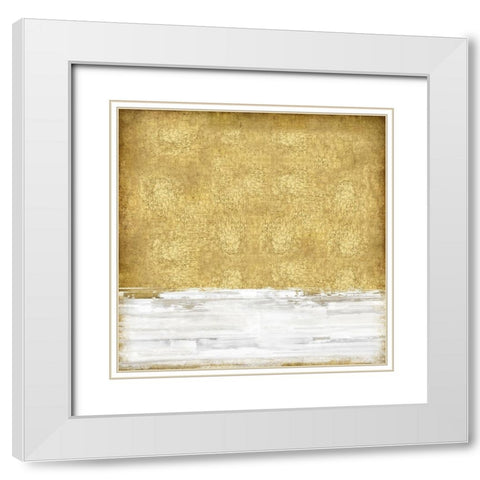 White on Gold I White Modern Wood Framed Art Print with Double Matting by Gordon, Sofia