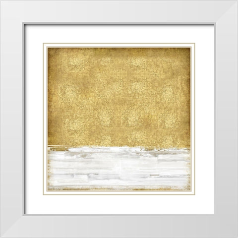 White on Gold I White Modern Wood Framed Art Print with Double Matting by Gordon, Sofia
