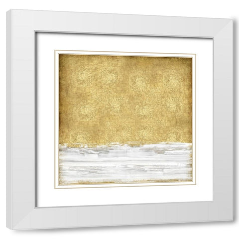 White on Gold II White Modern Wood Framed Art Print with Double Matting by Gordon, Sofia