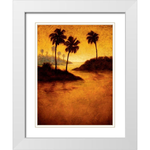 Lagoon II White Modern Wood Framed Art Print with Double Matting by Williams, Gregory