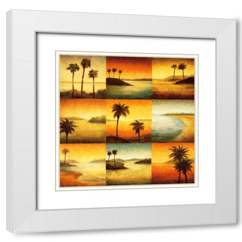 Palm Perspectives White Modern Wood Framed Art Print with Double Matting by Williams, Gregory