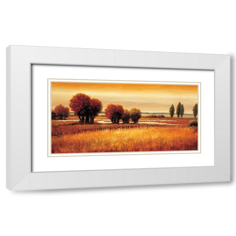 Golden Reflections I White Modern Wood Framed Art Print with Double Matting by Williams, Gregory