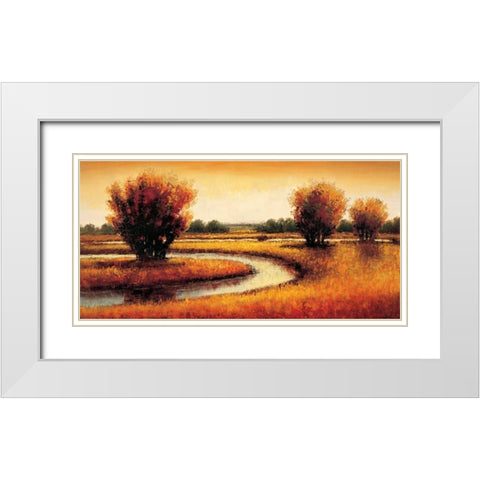 Golden Reflections II White Modern Wood Framed Art Print with Double Matting by Williams, Gregory