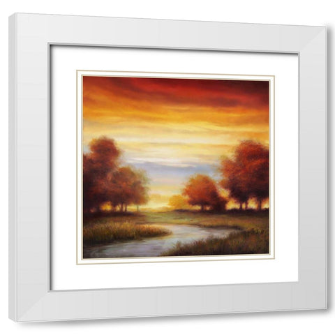 Sundown I White Modern Wood Framed Art Print with Double Matting by Williams, Gregory