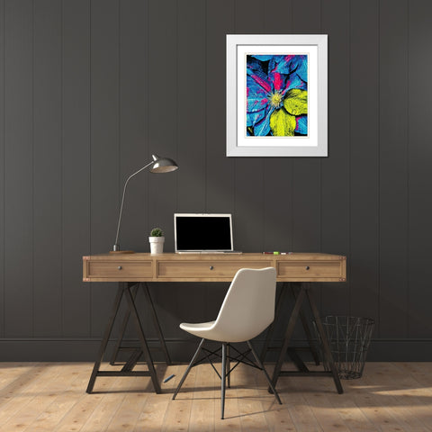 Clematis Abstract White Modern Wood Framed Art Print with Double Matting by Bannon, Heidi