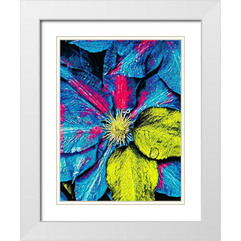 Clematis Abstract White Modern Wood Framed Art Print with Double Matting by Bannon, Heidi