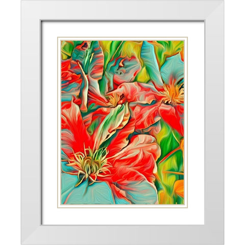 Clematis Color White Modern Wood Framed Art Print with Double Matting by Bannon, Heidi