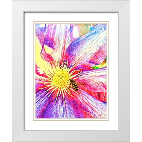 Happy Bee I White Modern Wood Framed Art Print with Double Matting by Bannon, Heidi
