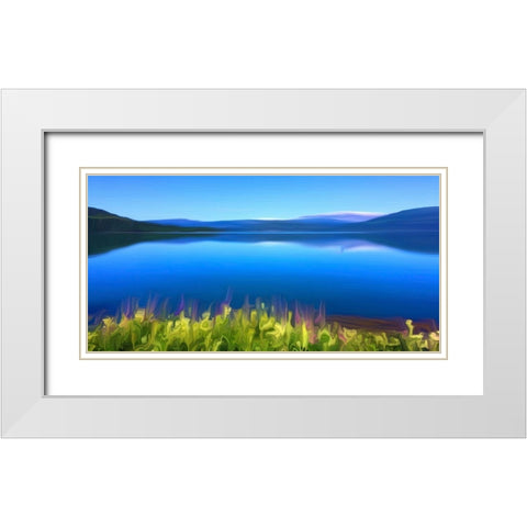 Norway Fjord Oil White Modern Wood Framed Art Print with Double Matting by Bannon, Heidi