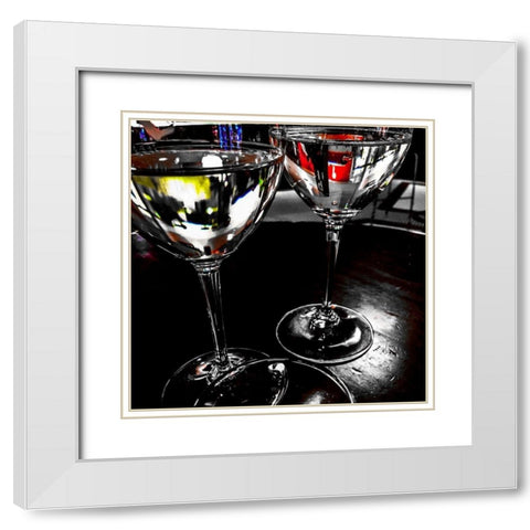 Wine Reflections I White Modern Wood Framed Art Print with Double Matting by Bannon, Heidi