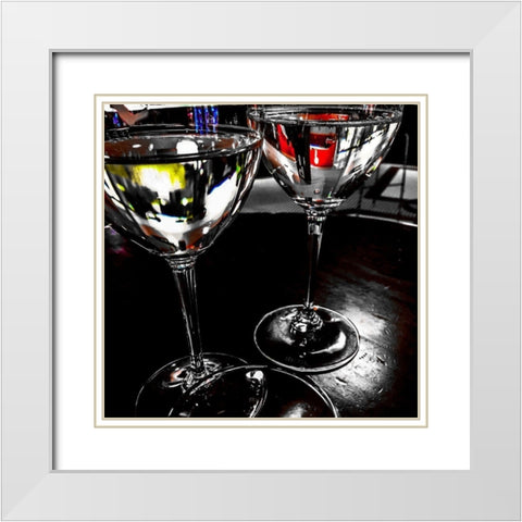 Wine Reflections I White Modern Wood Framed Art Print with Double Matting by Bannon, Heidi