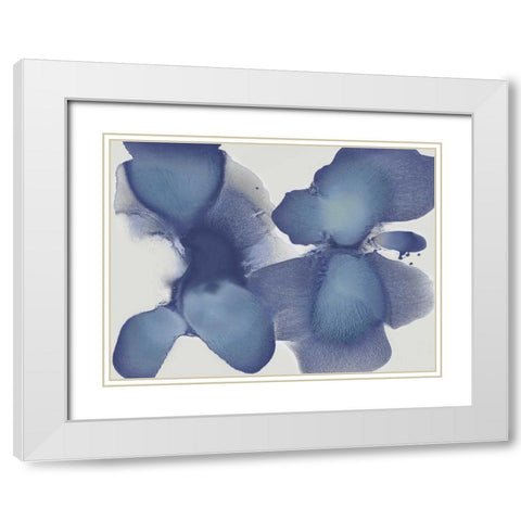 Animate Indigo II White Modern Wood Framed Art Print with Double Matting by Carlson, Hannah