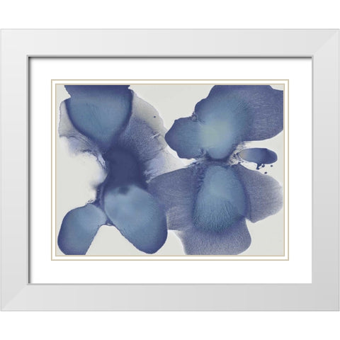 Animate Indigo II White Modern Wood Framed Art Print with Double Matting by Carlson, Hannah