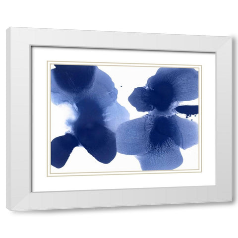 Dynamic Indigo White Modern Wood Framed Art Print with Double Matting by Carlson, Hannah