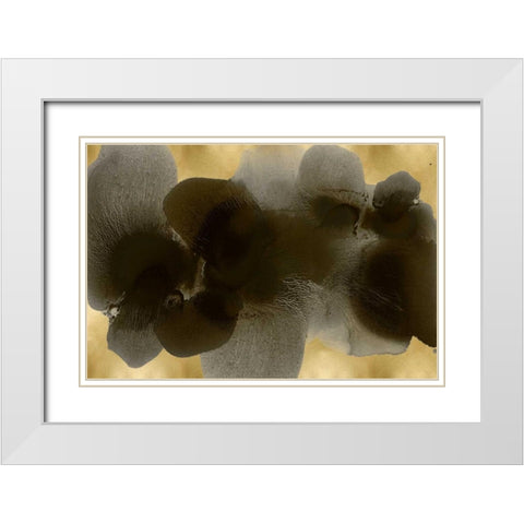 Continuous Black on Gold White Modern Wood Framed Art Print with Double Matting by Carlson, Hannah
