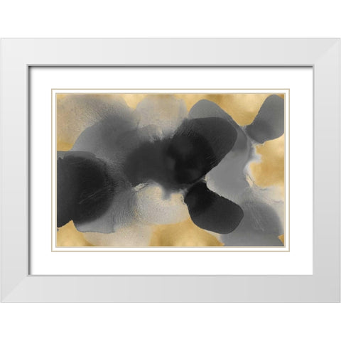 Drift on Gold White Modern Wood Framed Art Print with Double Matting by Carlson, Hannah