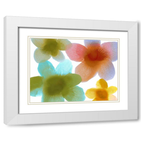 Floral Friends I White Modern Wood Framed Art Print with Double Matting by Carlson, Hannah