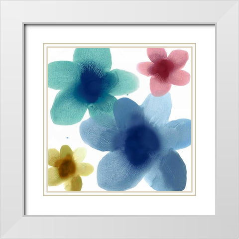 Floral Joy I White Modern Wood Framed Art Print with Double Matting by Carlson, Hannah