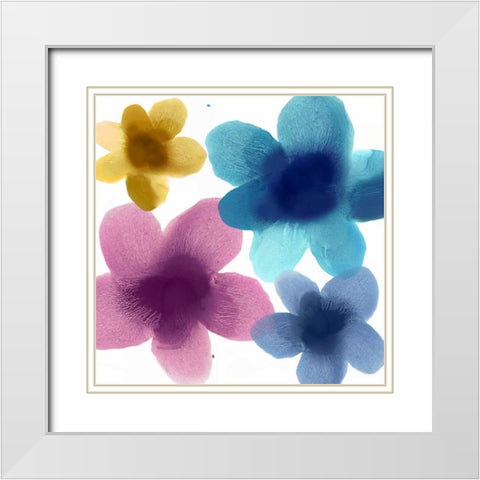 Floral Joy II White Modern Wood Framed Art Print with Double Matting by Carlson, Hannah
