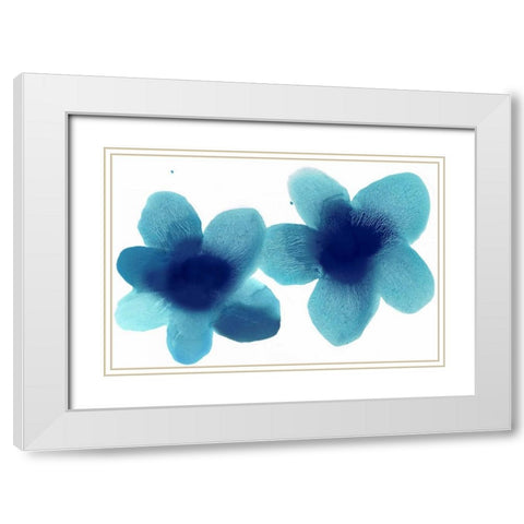 Floral Pair White Modern Wood Framed Art Print with Double Matting by Carlson, Hannah