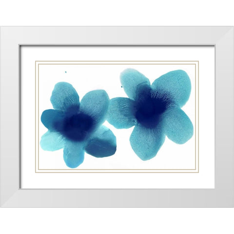 Floral Pair White Modern Wood Framed Art Print with Double Matting by Carlson, Hannah