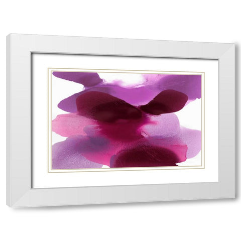 Magenta Drift White Modern Wood Framed Art Print with Double Matting by Carlson, Hannah