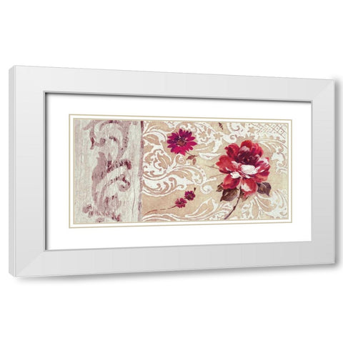 Fleurs Neoclassique I White Modern Wood Framed Art Print with Double Matting by Simon, Helene
