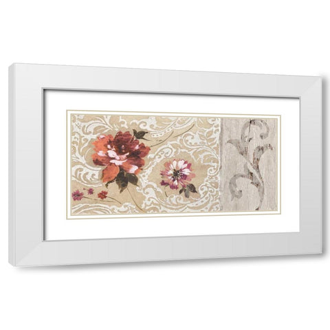 Fleurs Neoclassique II White Modern Wood Framed Art Print with Double Matting by Simon, Helene