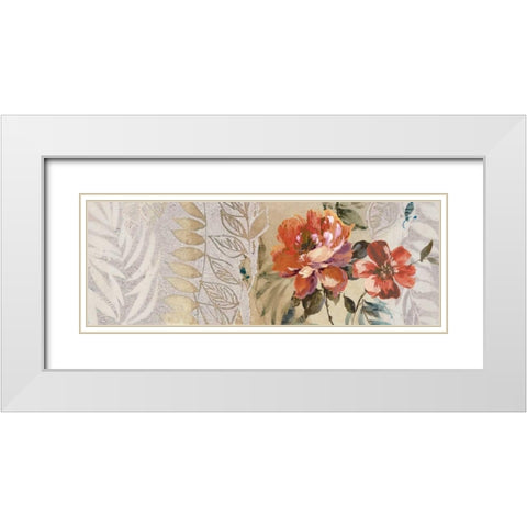 Florilege I White Modern Wood Framed Art Print with Double Matting by Simon, Helene