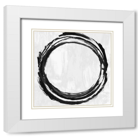 Circle Black II White Modern Wood Framed Art Print with Double Matting by Harris, Natalie