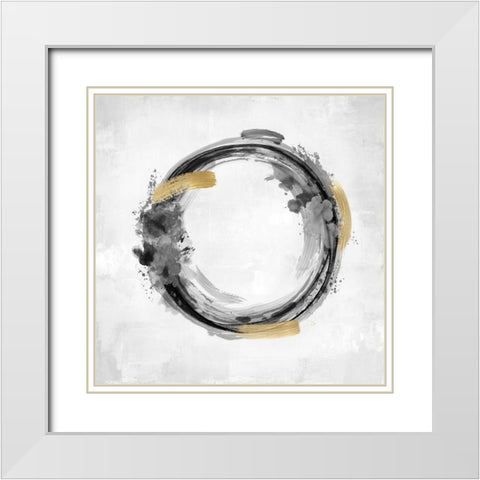 Circle Motion Black I White Modern Wood Framed Art Print with Double Matting by Harris, Natalie