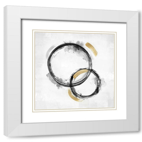 Circle Motion Black II White Modern Wood Framed Art Print with Double Matting by Harris, Natalie