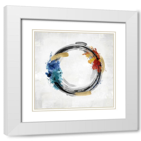 Circle Motion I White Modern Wood Framed Art Print with Double Matting by Harris, Natalie