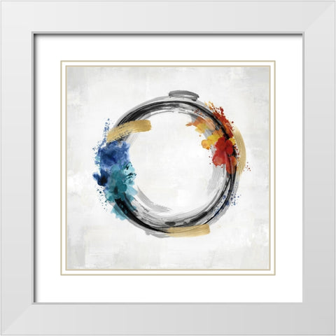 Circle Motion I White Modern Wood Framed Art Print with Double Matting by Harris, Natalie