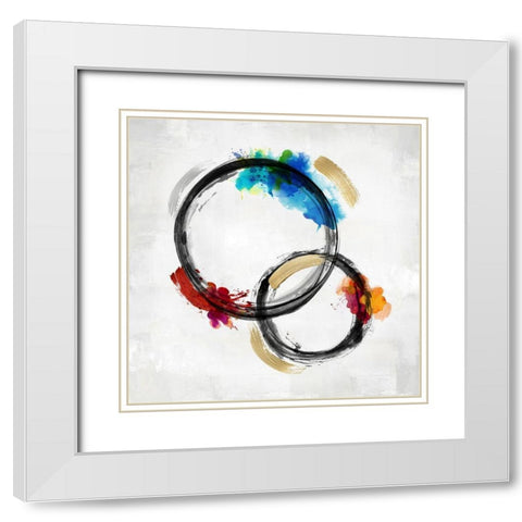 Circle Motion II White Modern Wood Framed Art Print with Double Matting by Harris, Natalie