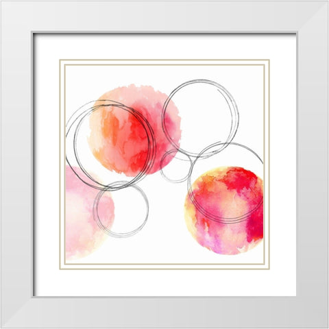 Circular I White Modern Wood Framed Art Print with Double Matting by Harris, Natalie