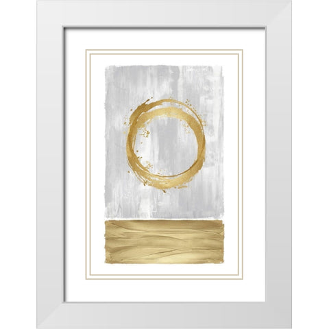 Inward Gold II White Modern Wood Framed Art Print with Double Matting by Harris, Natalie