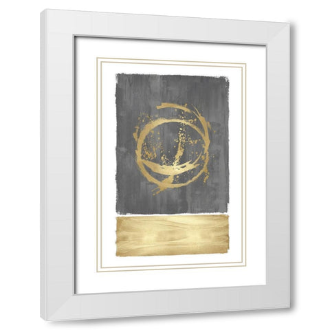 Inward Gray I White Modern Wood Framed Art Print with Double Matting by Harris, Natalie