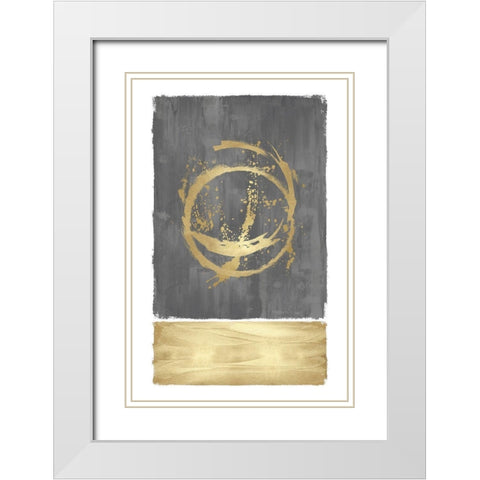 Inward Gray I White Modern Wood Framed Art Print with Double Matting by Harris, Natalie