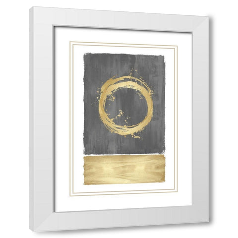 Inward Gray II White Modern Wood Framed Art Print with Double Matting by Harris, Natalie