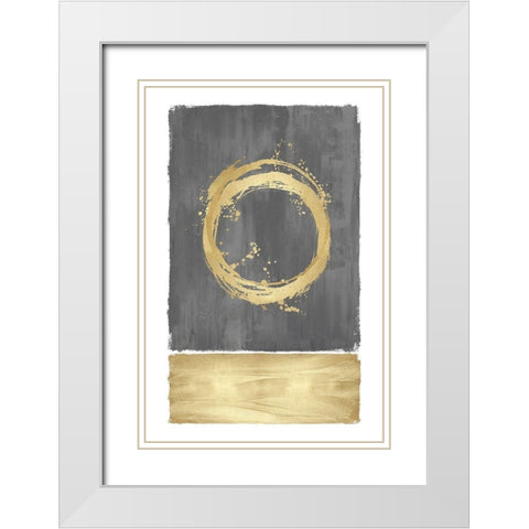 Inward Gray II White Modern Wood Framed Art Print with Double Matting by Harris, Natalie