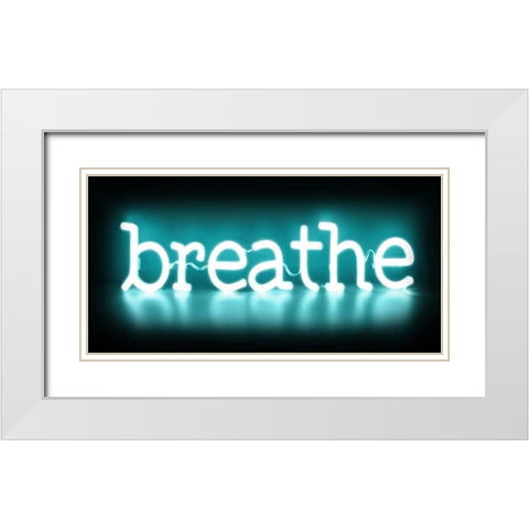 Neon Breathe AB White Modern Wood Framed Art Print with Double Matting by Carr, Hailey