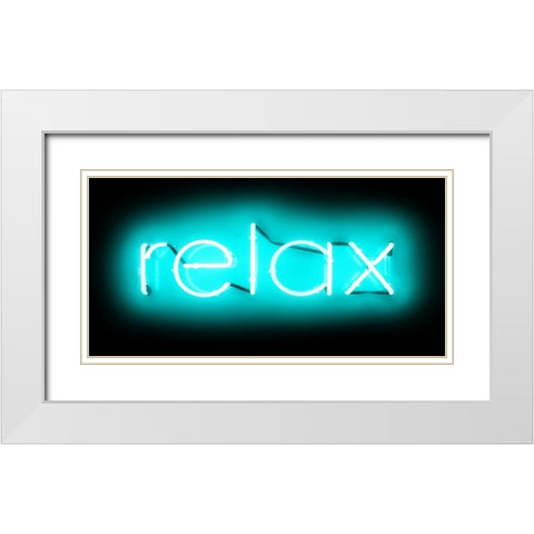 Neon Relax AB White Modern Wood Framed Art Print with Double Matting by Carr, Hailey
