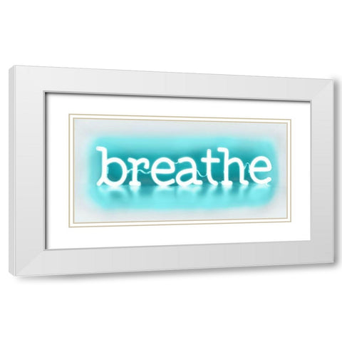 Neon Breathe AW White Modern Wood Framed Art Print with Double Matting by Carr, Hailey