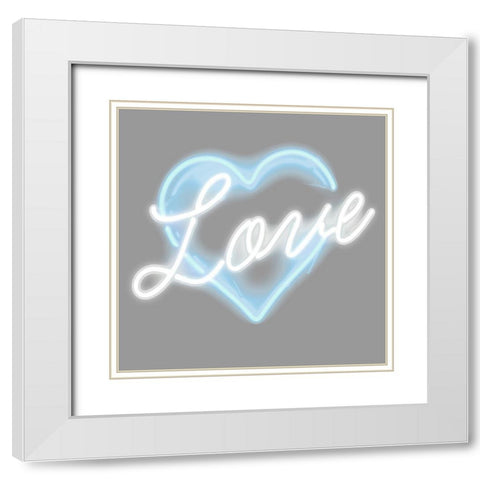 Neon Love AW White Modern Wood Framed Art Print with Double Matting by Carr, Hailey
