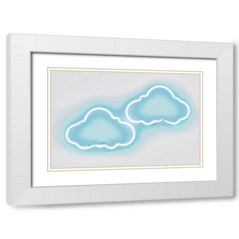 Neon Clouds AW White Modern Wood Framed Art Print with Double Matting by Carr, Hailey