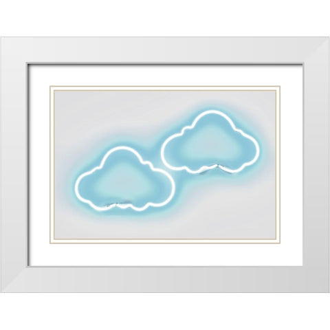 Neon Clouds AW White Modern Wood Framed Art Print with Double Matting by Carr, Hailey