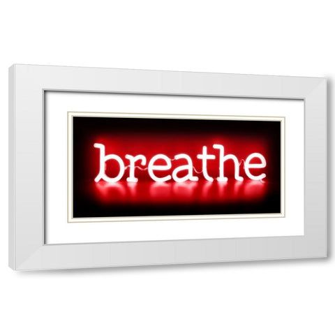 Neon Breathe RB White Modern Wood Framed Art Print with Double Matting by Carr, Hailey