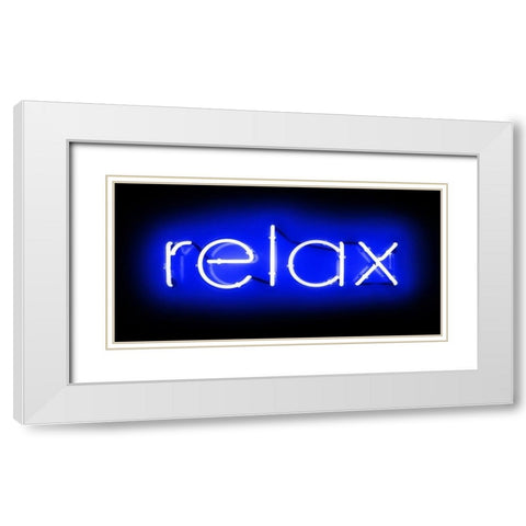 Neon Relax BB White Modern Wood Framed Art Print with Double Matting by Carr, Hailey